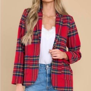 Plaid Red Blazer